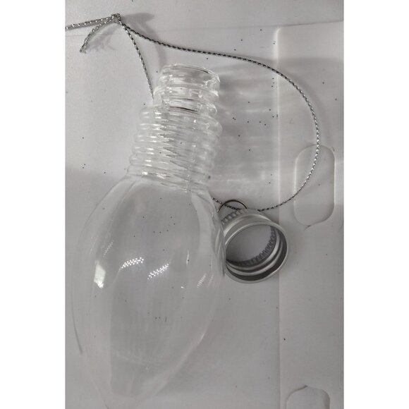 Clear Fillable light bulb Ornament Christmas Holiday Crafts Plastic DIY - Picture 2 of 3